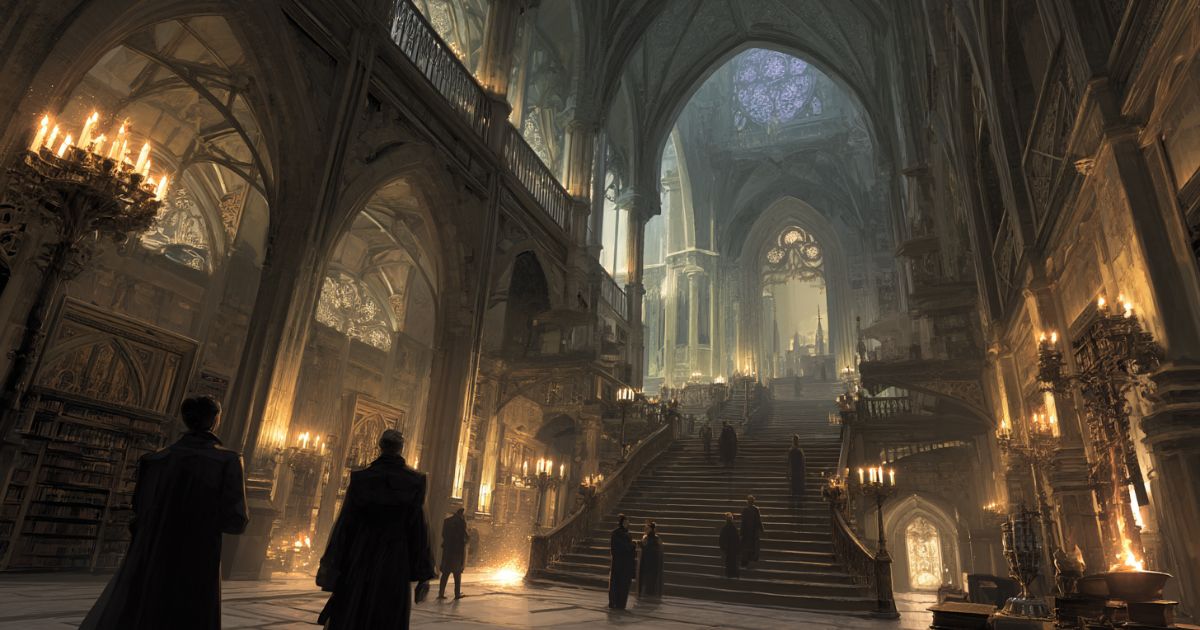 Arcana Academy hal 1200×630 Sfeerafbeelding Arcana Academy grote hal
